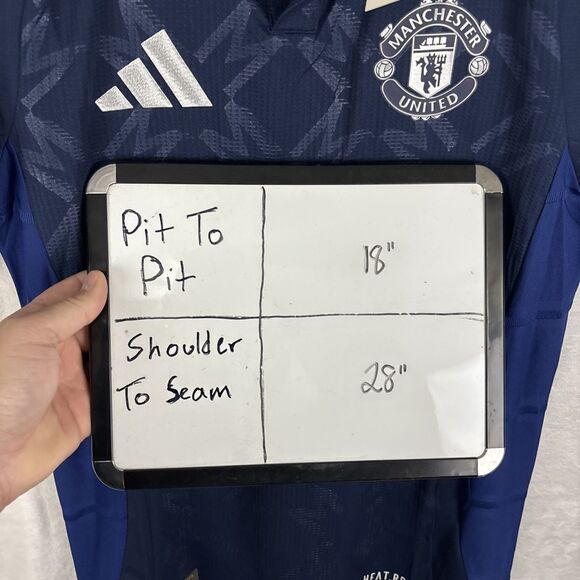 adidas Manchester Utd 24/25 Away Authentic Soccer Jersey Mens Small IU1391 NWT - Picture 7 of 7